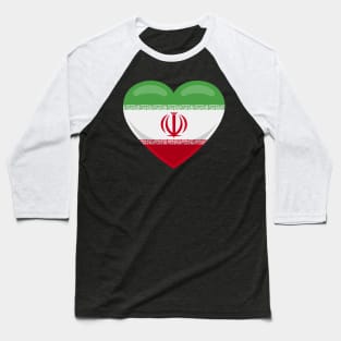 Iran Flag Heart Baseball T-Shirt